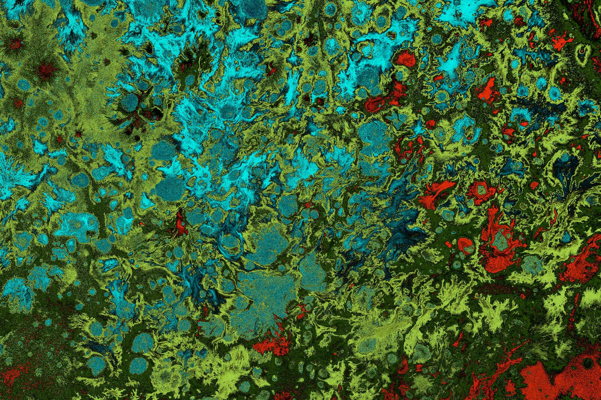 Green abstract marbled design